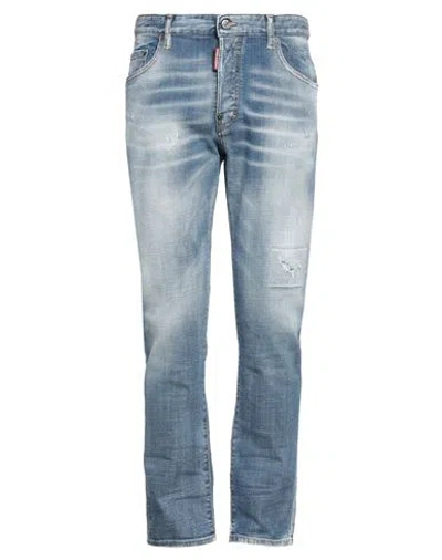 DSQUARED2 DSQUARED2 MAN JEANS BLUE SIZE 38 COTTON, ELASTANE
