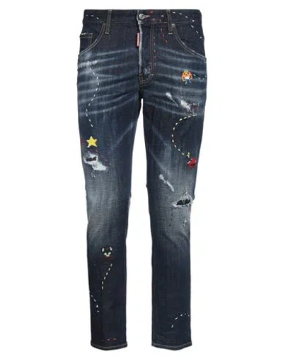 Dsquared2 Man Jeans Blue Size 34 Cotton, Elastane
