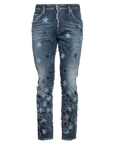 Dsquared2 Man Jeans Blue Size 34 Cotton, Elastane