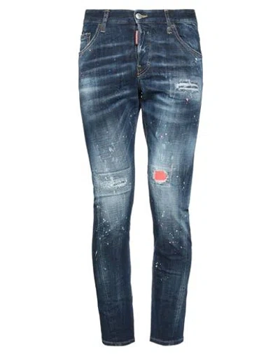 Dsquared2 Man Jeans Blue Size 38 Cotton, Elastane