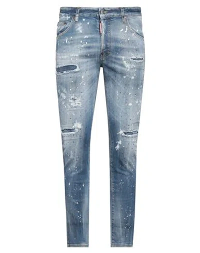 Dsquared2 Man Jeans Blue Size 38 Cotton, Elastomultiester, Elastane
