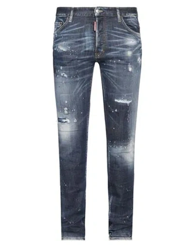 Dsquared2 Man Jeans Blue Size 34 Cotton, Elastomultiester, Elastane
