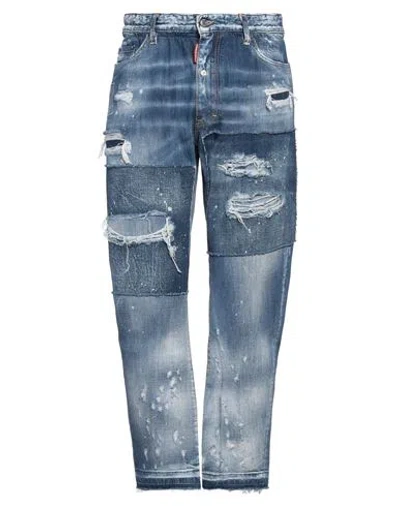 Dsquared2 Big Brother Patchwork Jeans In Blue