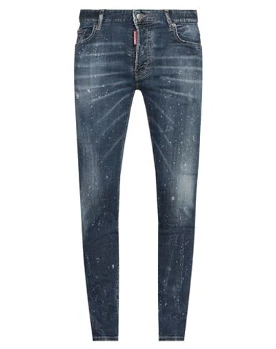 Dsquared2 Man Jeans Blue Size 40 Cotton, Elastomultiester, Elastane