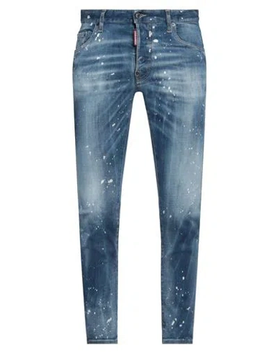 DSQUARED2 DSQUARED2 MAN JEANS BLUE SIZE 40 COTTON, ELASTANE