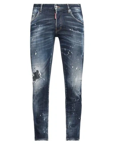 Dsquared2 Distressed Skinny-cut Jeans In Blue