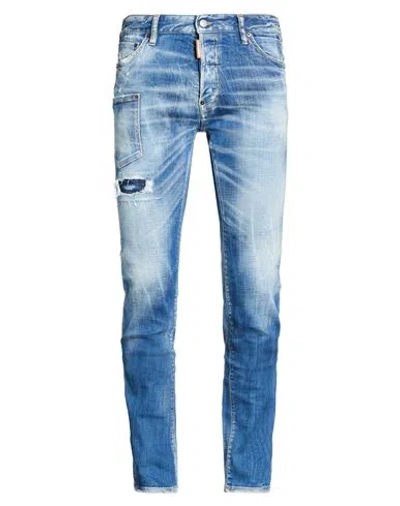 Dsquared2 Man Jeans Blue Size 40 Cotton, Elastane