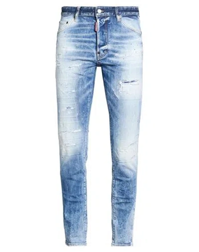 Dsquared2 Man Jeans Blue Size 40 Cotton, Elastane