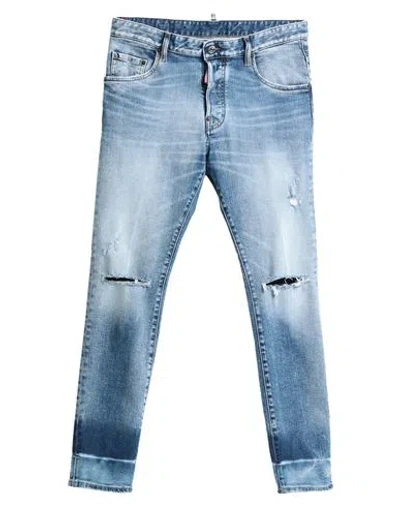 Dsquared2 Man Jeans Blue Size 40 Cotton, Elastane
