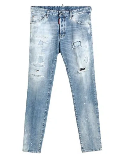DSQUARED2 DSQUARED2 MAN JEANS BLUE SIZE 40 COTTON, ELASTANE