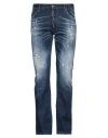 Dsquared2 Distressed Slim-fit Jeans With Unique Splatter Detailing In Blue