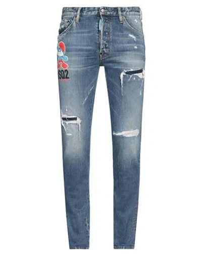 Dsquared2 Man Jeans Blue Size 38 Cotton, Elastane