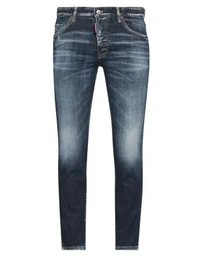Dsquared2 Man Jeans Blue Size 42 Cotton, Elastane