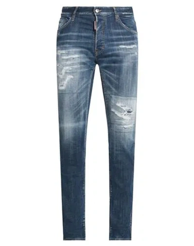DSQUARED2 DSQUARED2 MAN JEANS BLUE SIZE 40 COTTON, ELASTANE