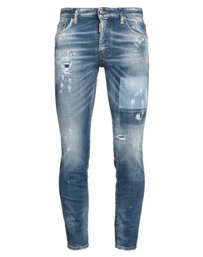 Dsquared2 Man Jeans Blue Size 40 Cotton, Elastane