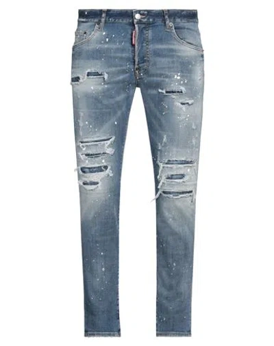 Dsquared2 Man Jeans Blue Size 40 Cotton, Elastomultiester, Elastane