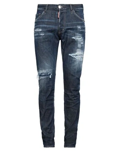 Dsquared2 Man Jeans Blue Size 38 Cotton, Elastomultiester, Elastane