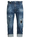 Dsquared2 Man Jeans Blue Size 40 Cotton, Polyester, Elastane, Calfskin In Blue