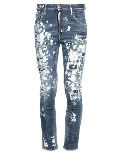 Dsquared2 Man Jeans Blue Size 42 Cotton, Elastane