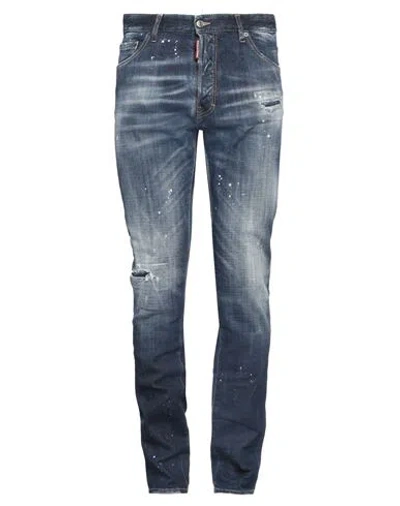 Dsquared2 Man Jeans Blue Size 42 Cotton, Elastane