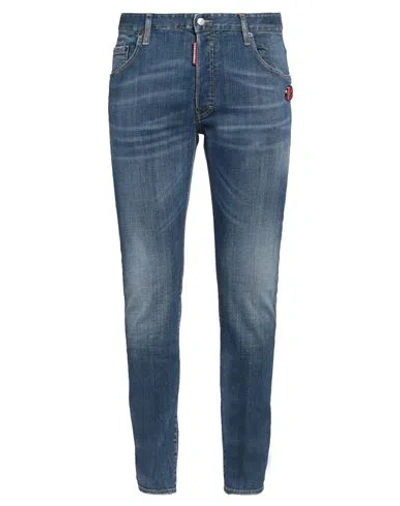 DSQUARED2 DSQUARED2 MAN JEANS BLUE SIZE 36 COTTON, ELASTANE