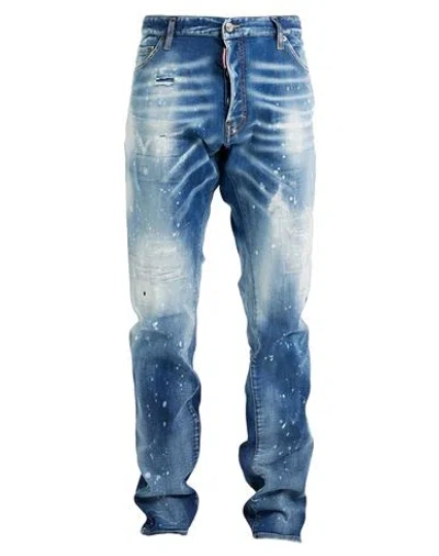 Dsquared2 Man Jeans Blue Size 42 Cotton, Elastomultiester, Elastane