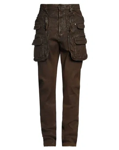 DSQUARED2 DSQUARED2 MAN JEANS BROWN SIZE 36 COTTON, ELASTANE