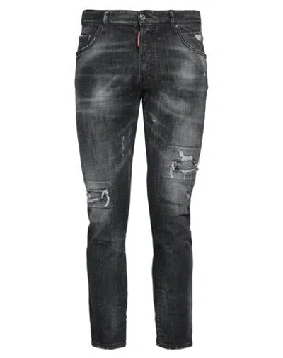 Dsquared2 Man Jeans Charcoal Size 32 Cotton, Elastane In Grey