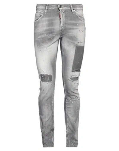 Dsquared2 Man Jeans Grey Size 32 Cotton, Elastane In Gray