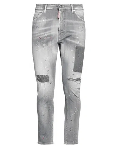 Dsquared2 Man Jeans Grey Size 32 Cotton, Elastane
