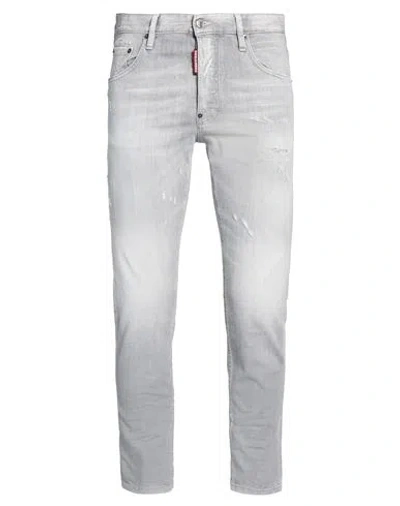 Dsquared2 Man Jeans Grey Size 34 Cotton, Elastane In Gray