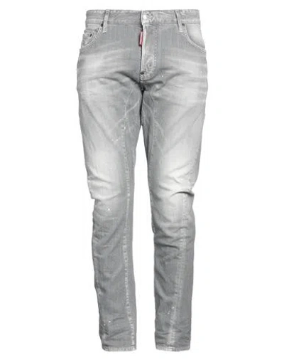 DSQUARED2 DSQUARED2 MAN JEANS GREY SIZE 36 COTTON, ELASTANE