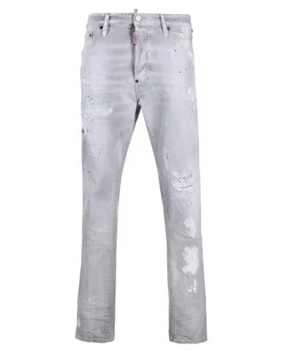 Dsquared2 Man Jeans Grey Size 38 Cotton