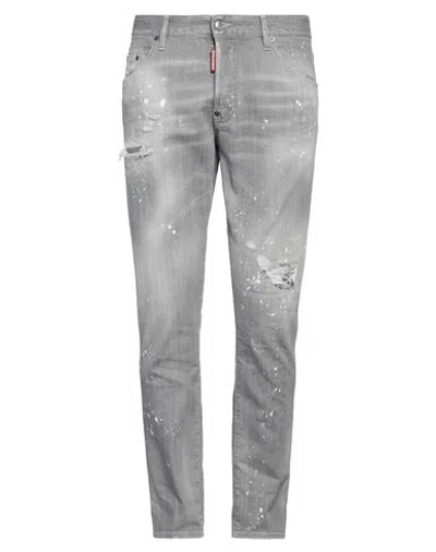 Dsquared2 Man Jeans Grey Size 40 Cotton, Elastane