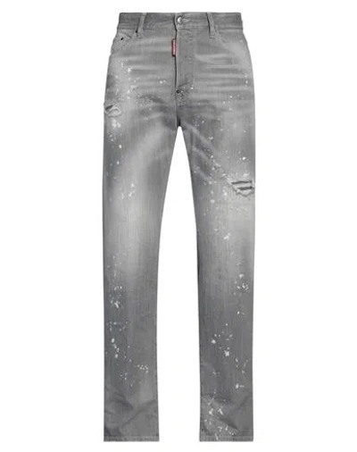 Dsquared2 Man Jeans Grey Size 40 Cotton, Elastane