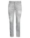 Dsquared2 Man Jeans Light Grey Size 28 Cotton, Elastane In Grey