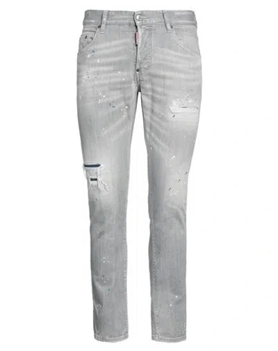 Dsquared2 Man Jeans Light Grey Size 28 Cotton, Elastane