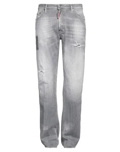 Dsquared2 Man Jeans Light Grey Size 38 Cotton, Elastane
