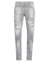 Dsquared2 Man Jeans Light Grey Size 40 Cotton, Elastane In Grey