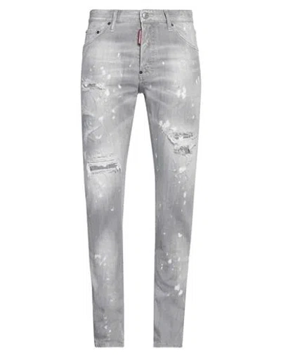 Dsquared2 Man Jeans Light Grey Size 40 Cotton, Elastane
