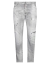 Dsquared2 Man Jeans Light Grey Size 40 Cotton, Elastane In Gray