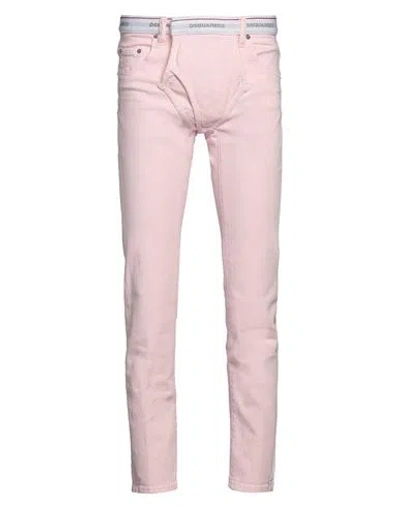 Dsquared2 Man Jeans Pink Size 26 Cotton, Elastane