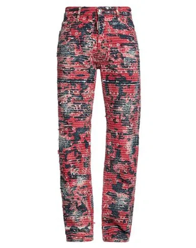 Dsquared2 Man Denim Pants Red Size 32 Cotton