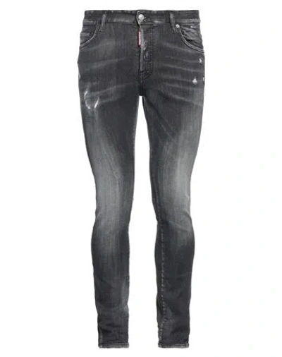Dsquared2 Man Jeans Charcoal Size 34 Cotton, Elastomultiester, Elastane In Black