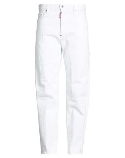 Dsquared2 Man Jeans White Size 38 Cotton, Elastane