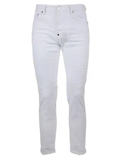 Dsquared2 Man Jeans White Size 40 Cotton