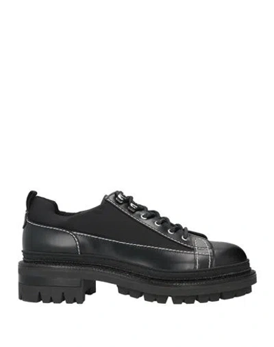 Dsquared2 Man Lace-up Shoes Black Size 11.25 Leather, Textile Fibers