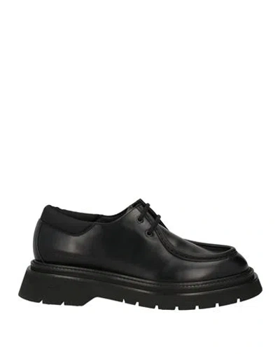 Dsquared2 Man Lace-up Shoes Black Size 9 Leather, Textile Fibers