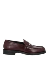 Dsquared2 Man Loafers Burgundy Size 9 Leather In Red