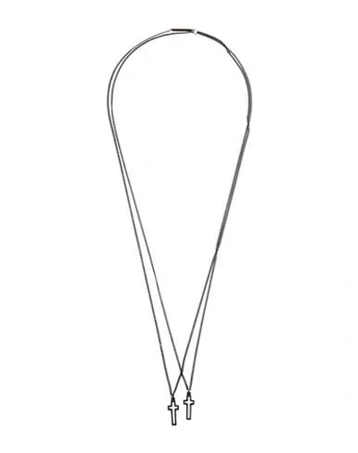 Dsquared2 Man Necklace Black Size - Brass, Zamak